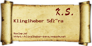 Klinglheber Sára névjegykártya